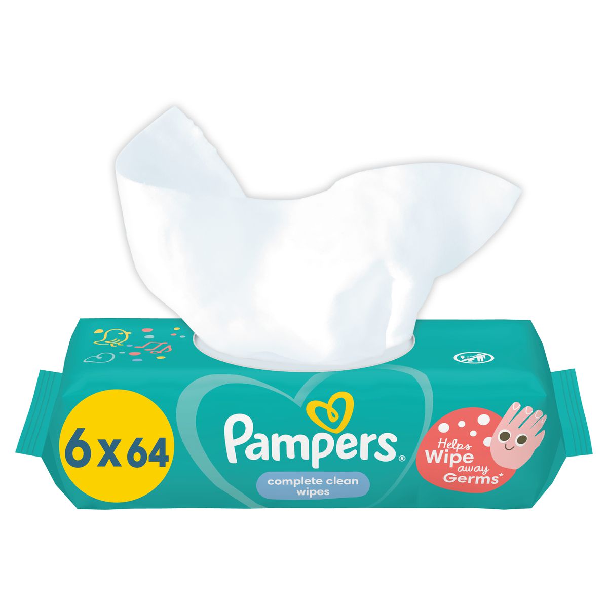 Pampers Complete Clean Wipes - 384 (6x64) Baby Wipes