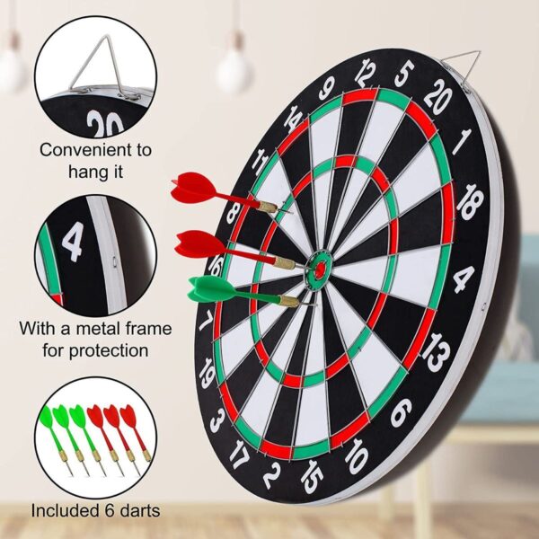 Dartboard With 6 Darts - 40 Cm - Image 4