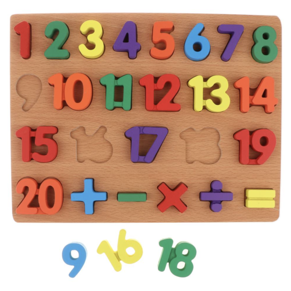 Kids Educational Wooden Numbers and Counting Puzzle